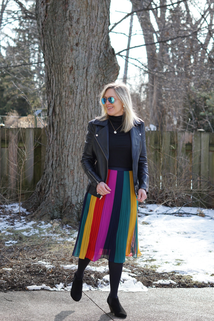 Black leather skirt rainbow online
